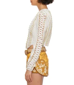 Zimmermann Coaster Cropped Bodice Ivory Size 0 / AU 8 for rent on The Volte - image 4