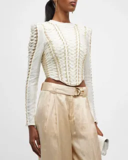 Zimmermann Coaster Cropped Bodice Ivory Size 0 / AU 8 for rent on The Volte - image 2