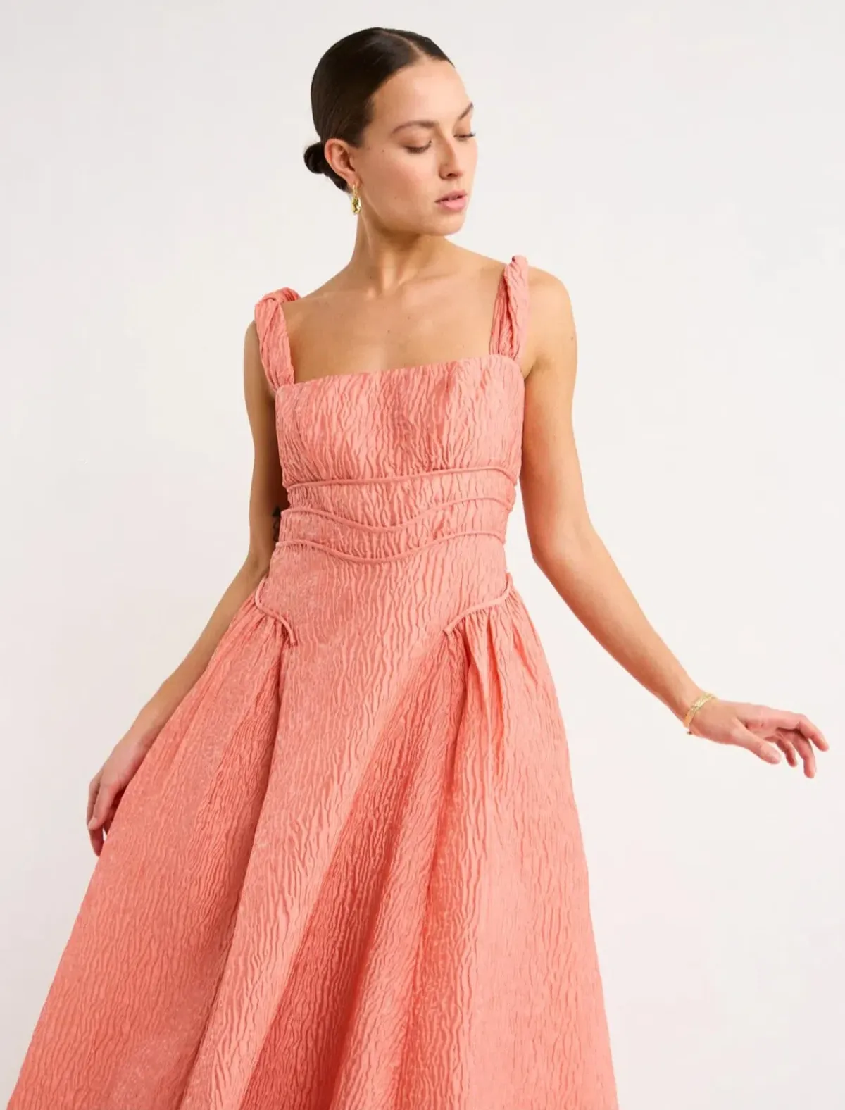 Rachel Gilbert Sophy Strap Midi Dress Pink Size 4 / AU 14 - Image 4