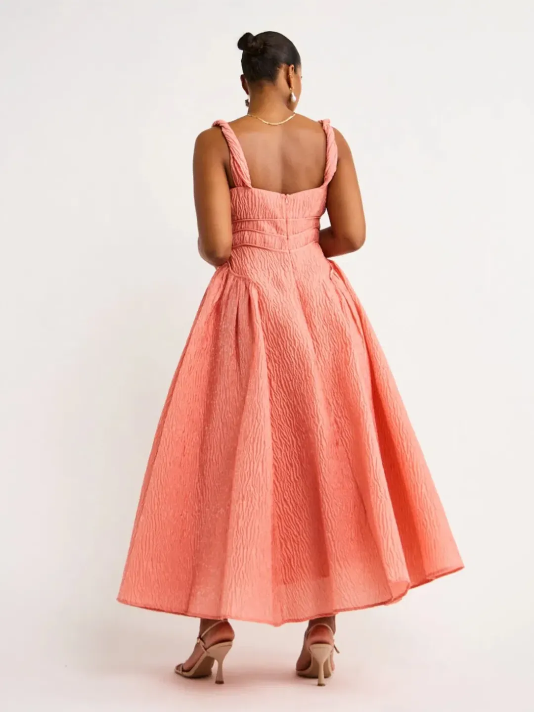 Rachel Gilbert Sophy Strap Midi Dress Pink Size 4 / AU 14 for rent on The Volte - main image