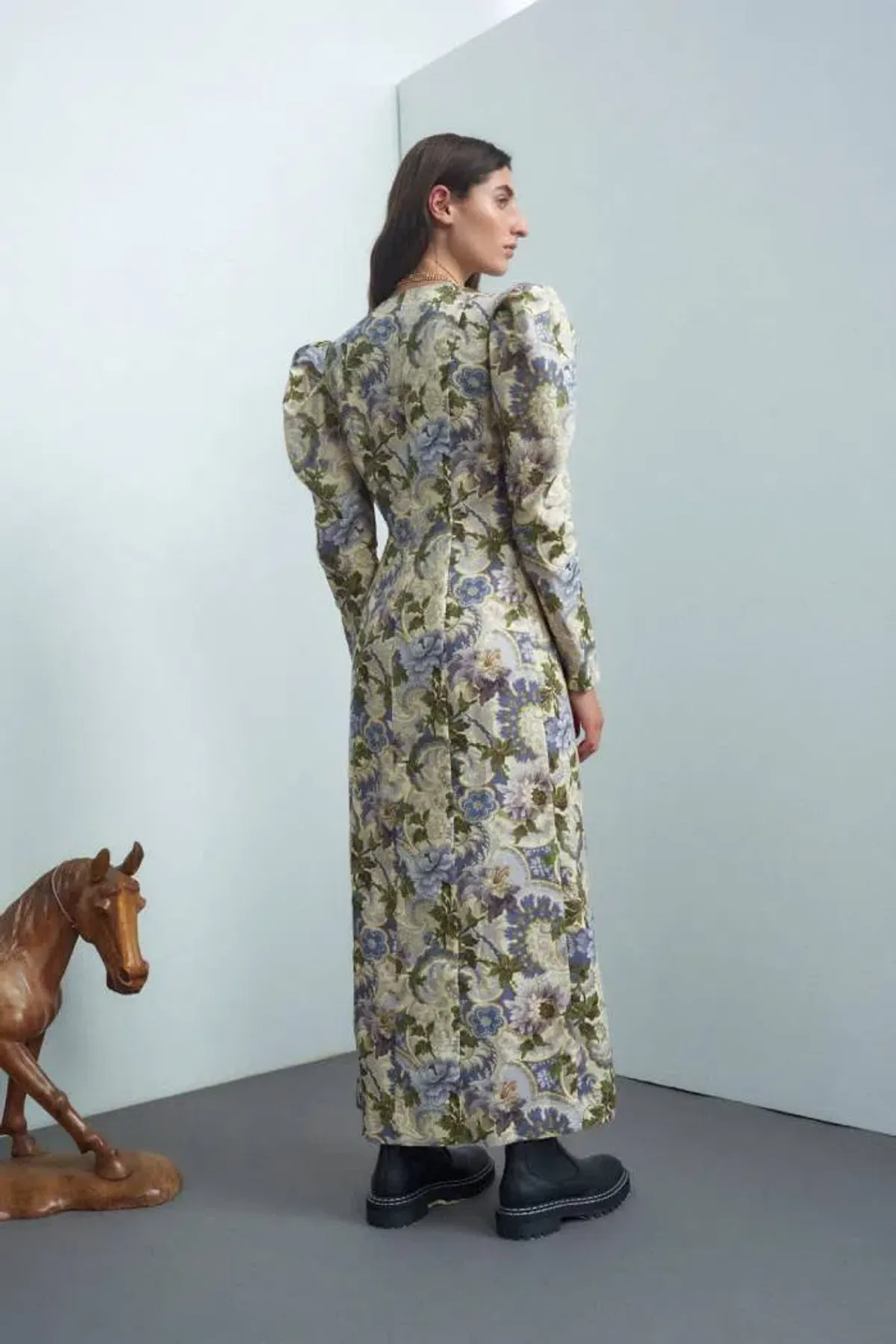 Alemais Phillipa Puff Sleeve Midi Dress Floral Size AU 6 - Image 6