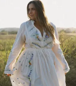 Alemais Willa Embroidered Shirt Dress White Floral Size AU 10 for rent on The Volte - image 13