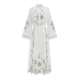 Alemais Willa Embroidered Shirt Dress White Floral Size AU 10 for rent on The Volte - image 16