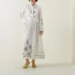 Alemais Willa Embroidered Shirt Dress White Floral Size AU 10 for rent on The Volte - image 9