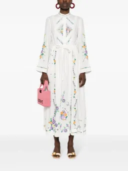 Alemais Willa Embroidered Shirt Dress White Floral Size AU 10 for rent on The Volte - image 1