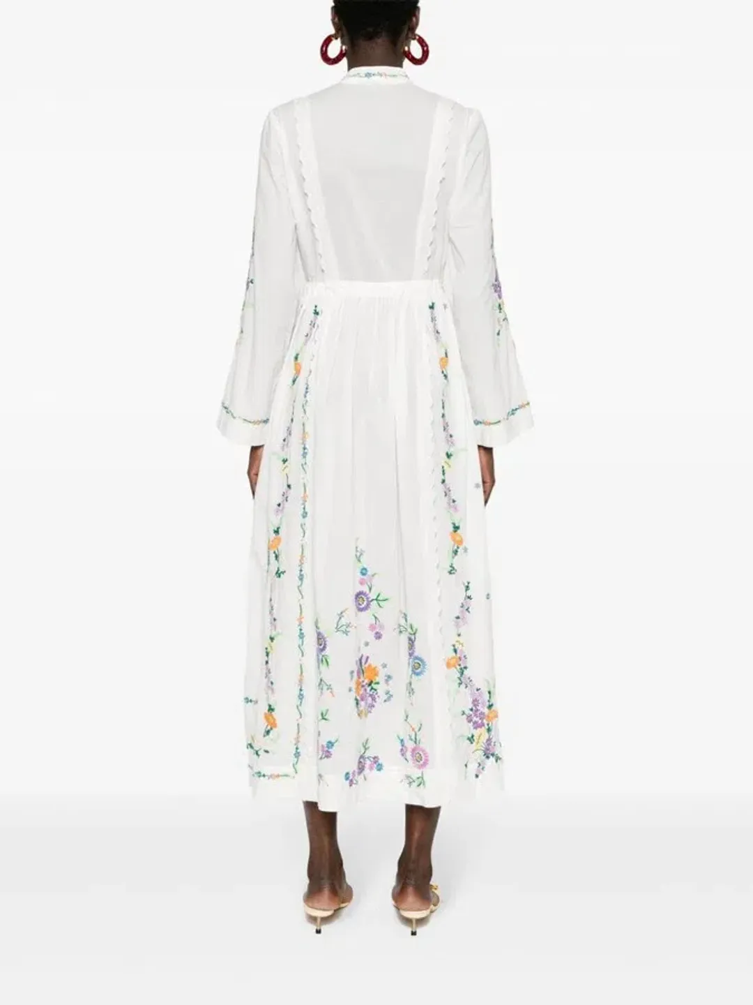Alemais Willa Embroidered Shirt Dress White Floral Size AU 10 for rent on The Volte - main image