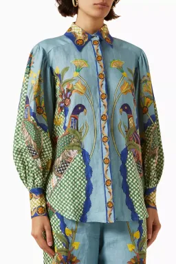 Alemais Gilly Shirt & Pant Set Misty Blue Size AU 6 for rent on The Volte - image 10