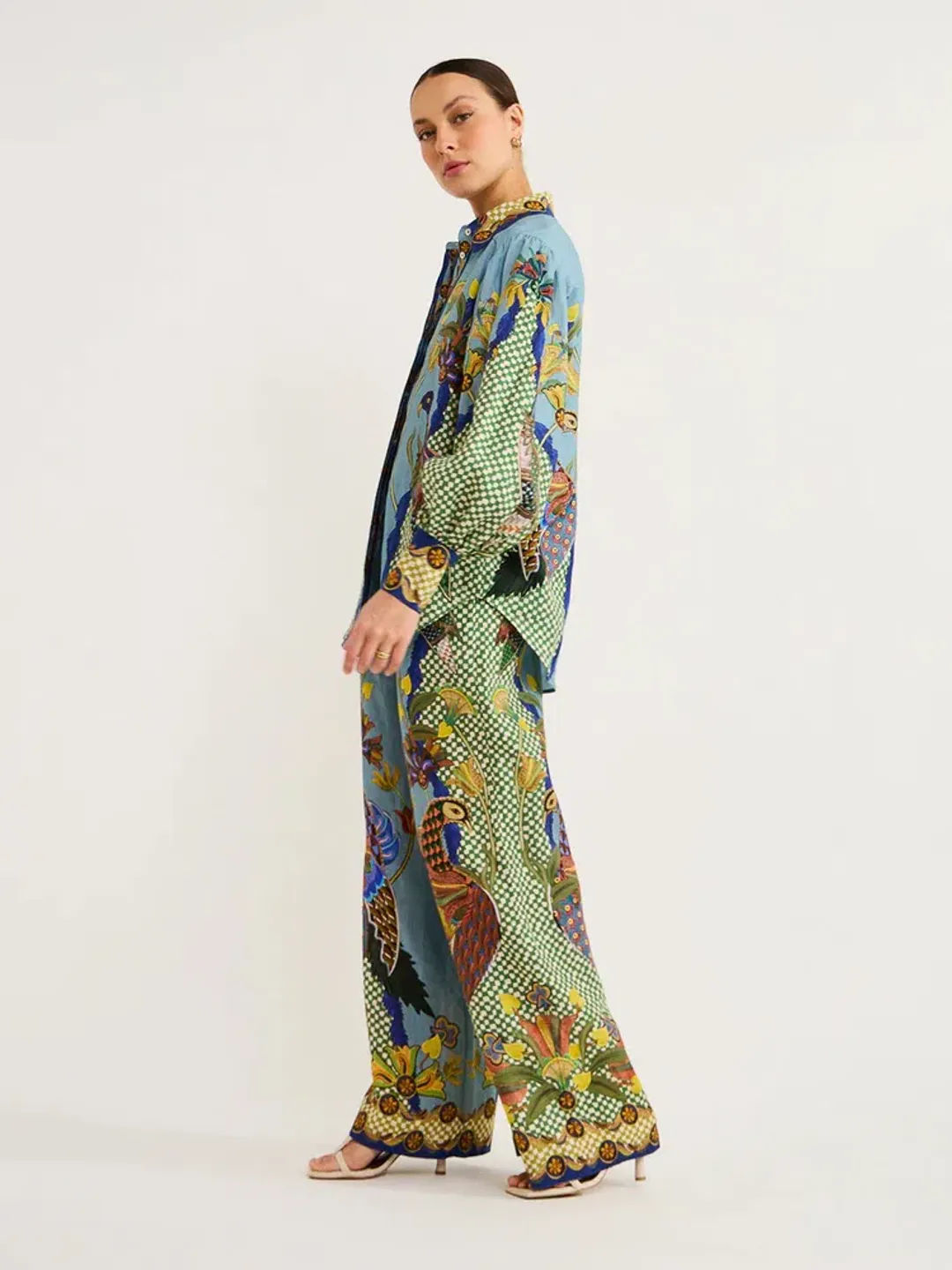 Alemais Gilly Shirt & Pant Set Misty Blue Size AU 6 for rent on The Volte - main image