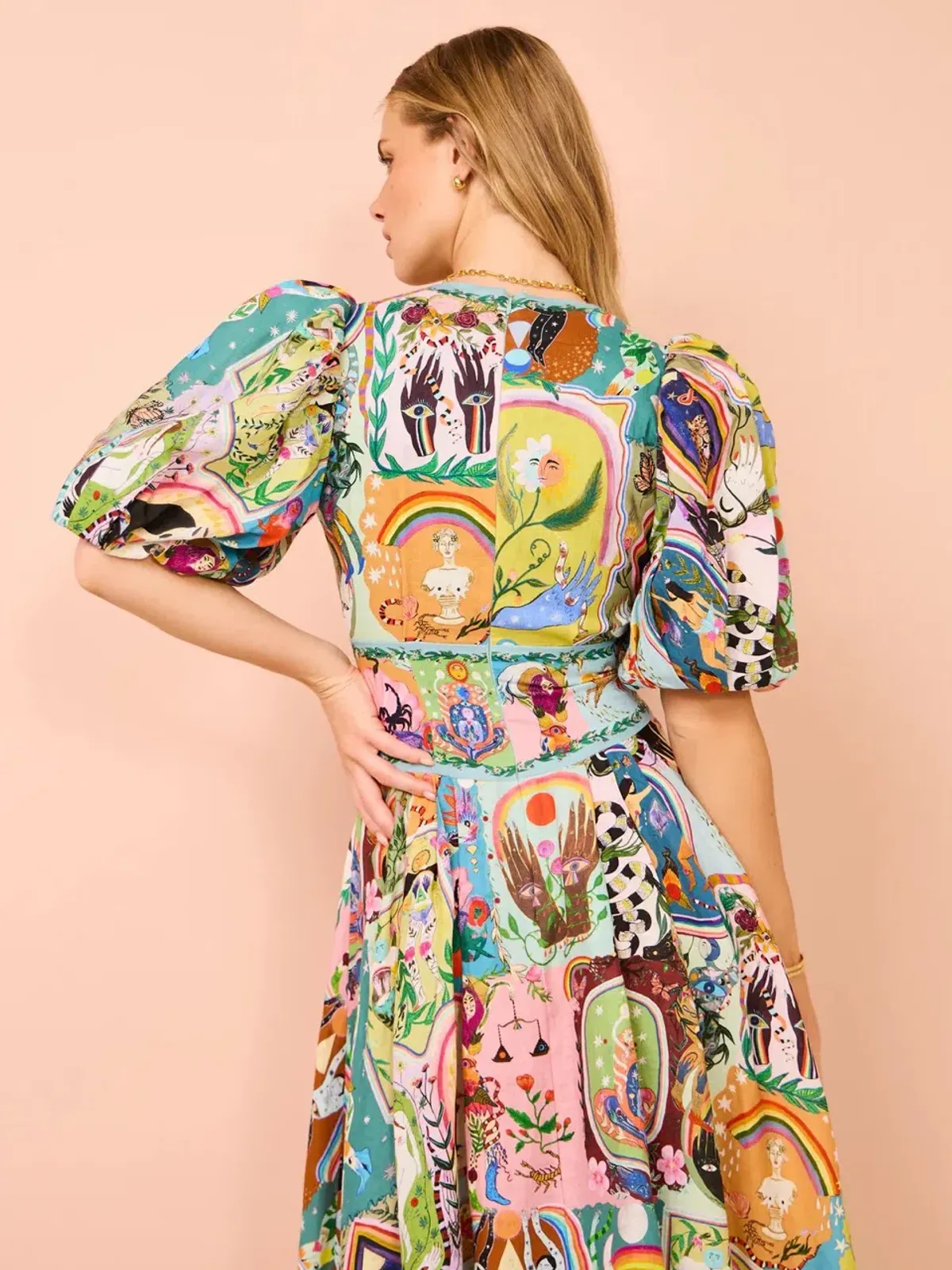 Alemais Evergreen Midi Dress Multi Size 8 - Image 17