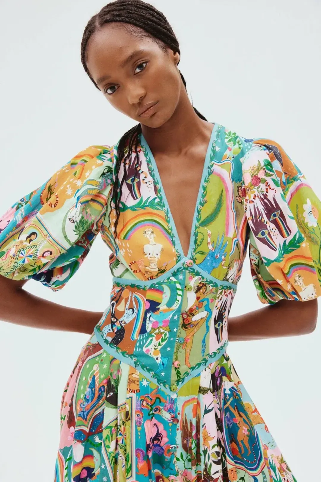 Alemais Evergreen Midi Dress Multi Size 8 for rent on The Volte - main image