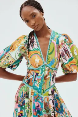 Alemais Evergreen Midi Dress Multi Size 8 for rent on The Volte - image 9