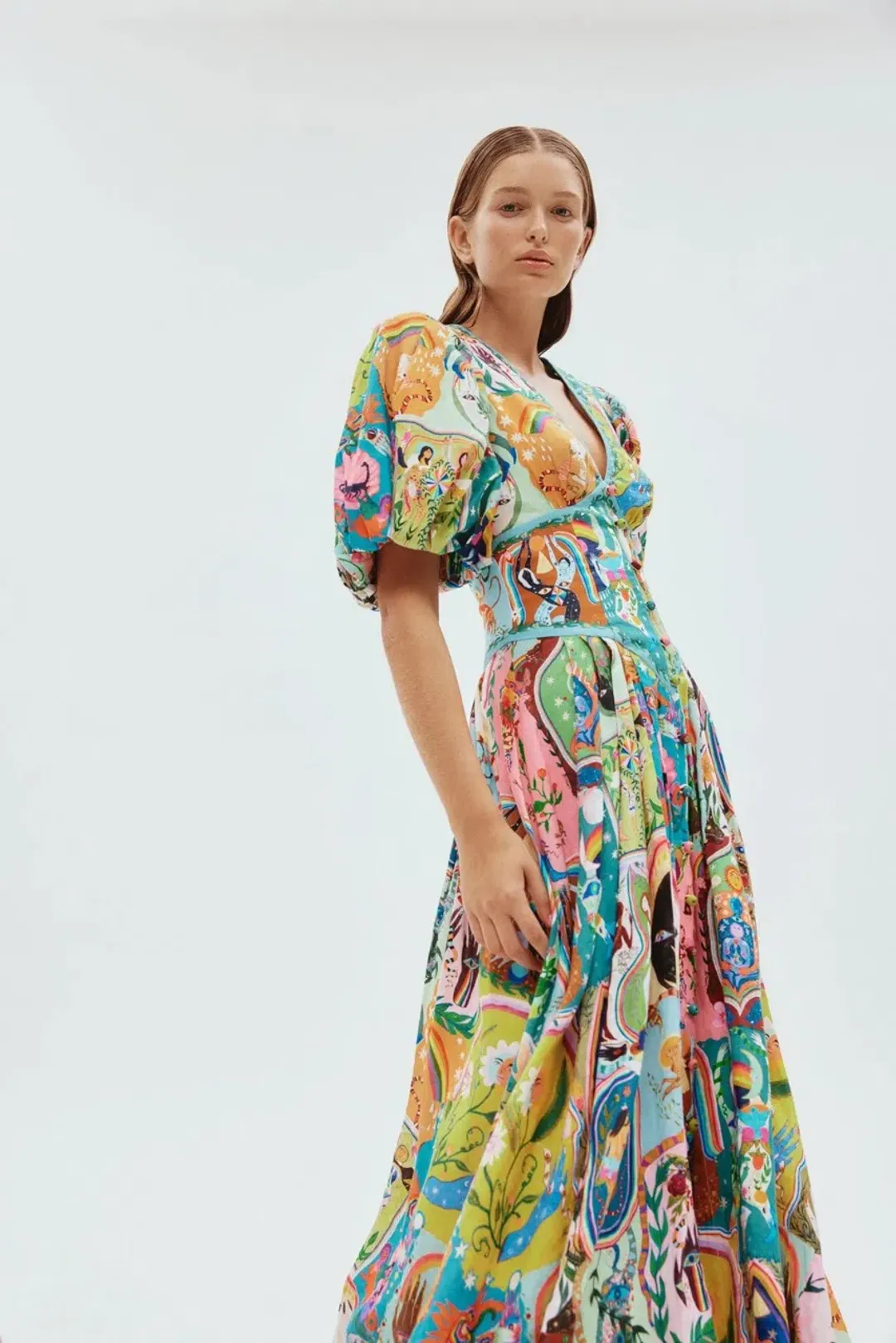 Alemais Evergreen Midi Dress Multi Size 8 for rent on The Volte - main image