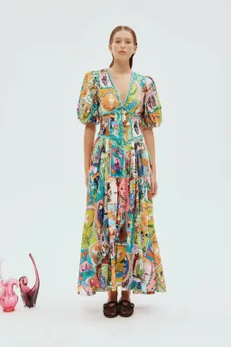 Alemais Evergreen Midi Dress Multi Size 8 for rent on The Volte - image 3