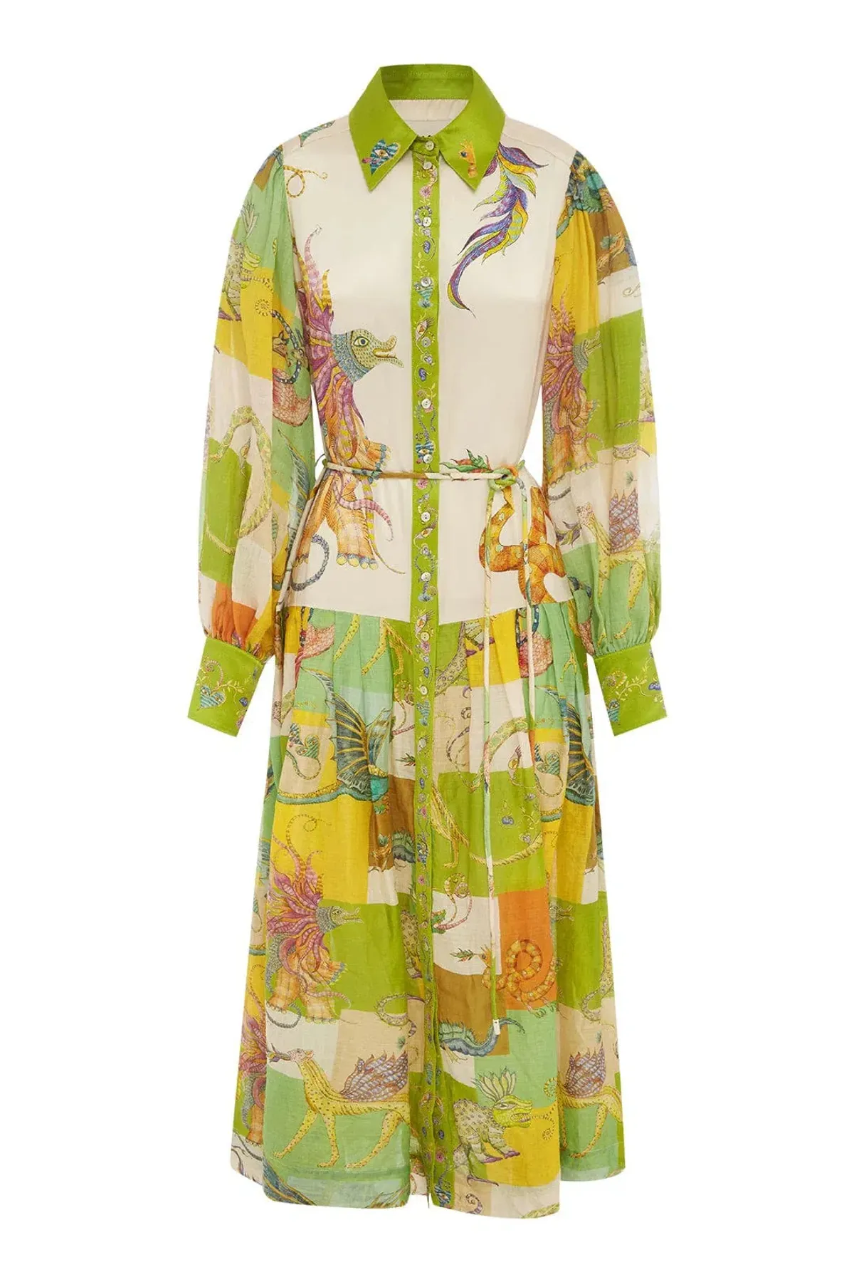 Alemais Jerome Silk Shirtdress Multi Size AU 10 - Image 10