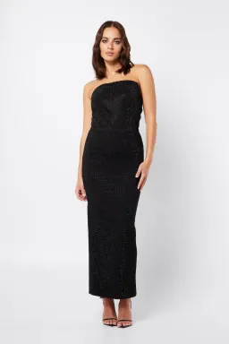 Mossman Silver Lining Midi Dress Black Size 10 for rent on The Volte - image 1