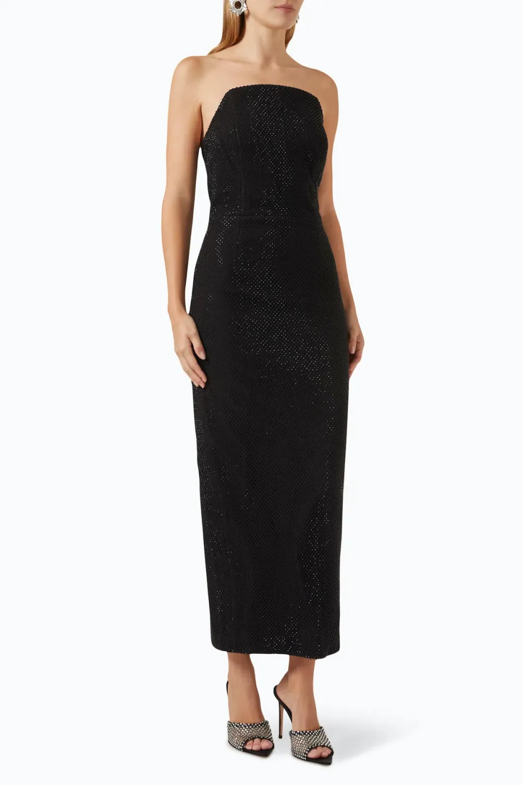 Mossman Silver Lining Midi Dress Black Size 10 for rent on The Volte - main image