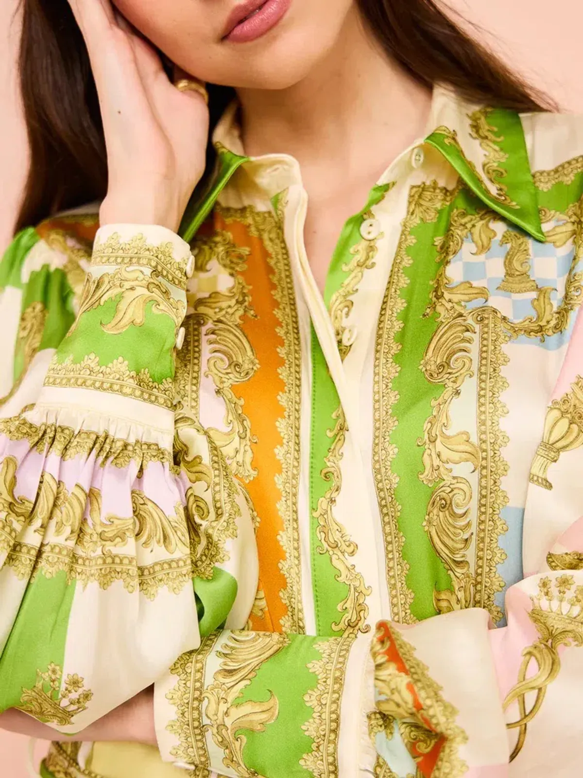 Alemais Checkmate Silk Shirtdress Multi Size AU 8 - Image 7