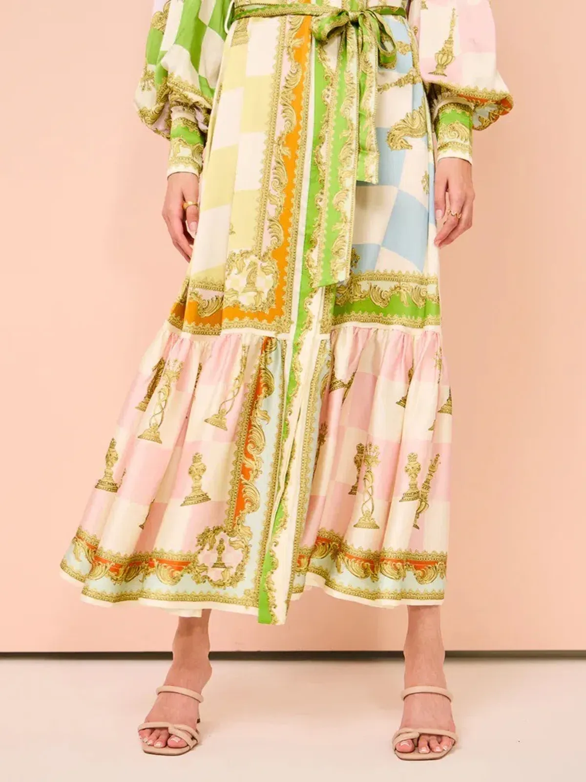 Alemais Checkmate Silk Shirtdress Multi Size AU 8 - Image 6