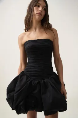 Aje Violette Bubble Hem Mini Dress in Black Size 12 for rent on The Volte - image 2