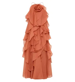 Aje Pandorea Layered Maxi Dress Coral Clay Size 6 for rent on The Volte - image 6