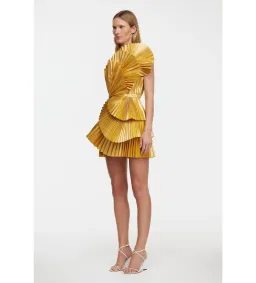 Acler Abbotsford Mini Dress Honey Gold Metallic Size 8 for rent on The Volte - image 2