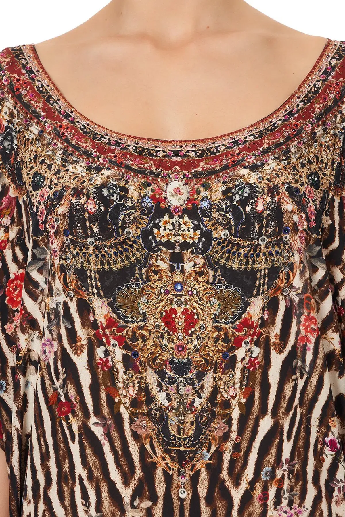 Camilla Liv A Little Silk Round Neck Kaftan Print One Size - Image 4