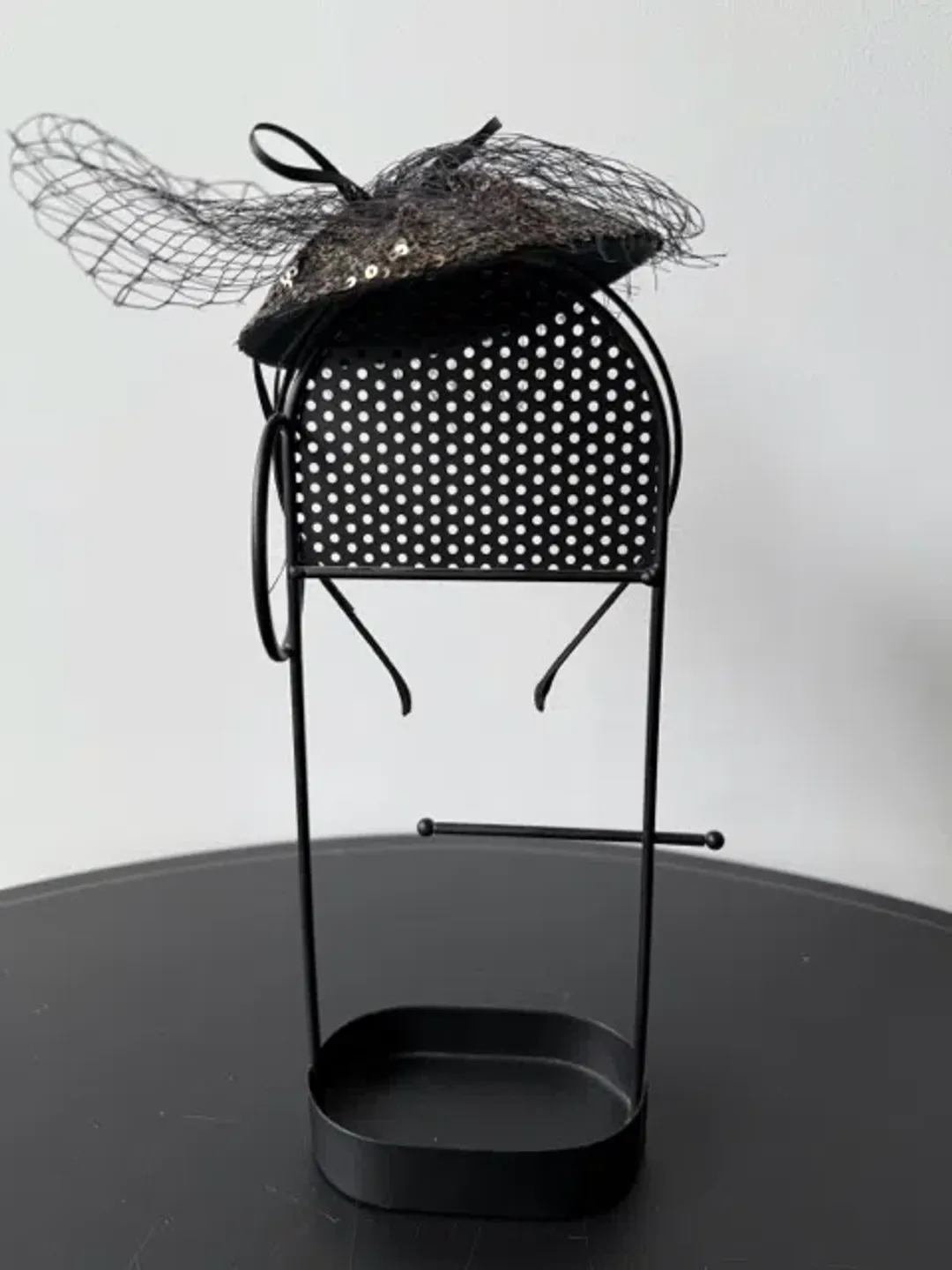 Mimco Sequined Headpiece with Veil Black One Size for rent on The Volte - main image