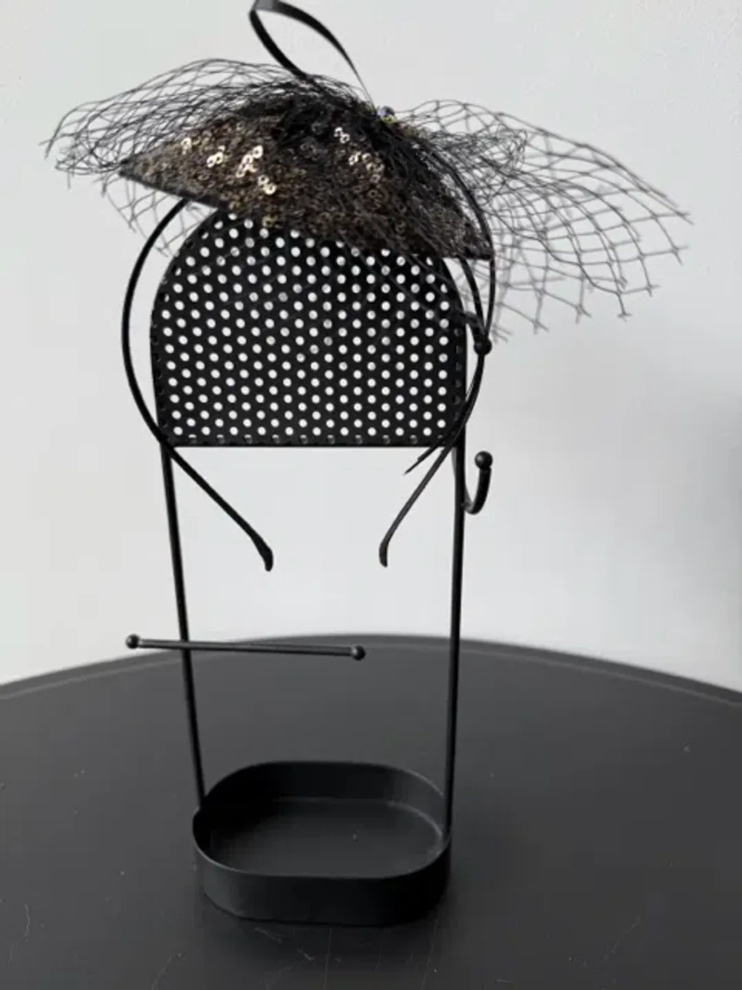 Mimco Sequined Headpiece with Veil Black One Size for rent on The Volte - main image