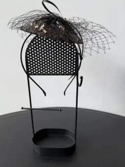 Mimco Sequined Headpiece with Veil Black One Size for rent on The Volte - image 1