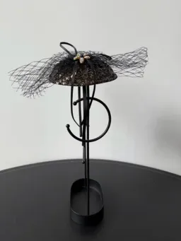 Mimco Sequined Headpiece with Veil Black One Size for rent on The Volte - image 4