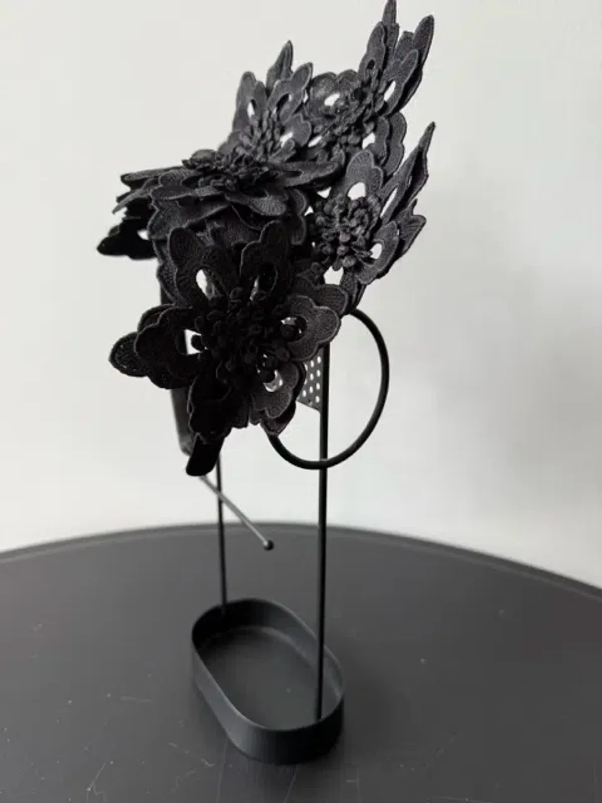 Olga Berg Lace Fascinator Black One Size - Image 2