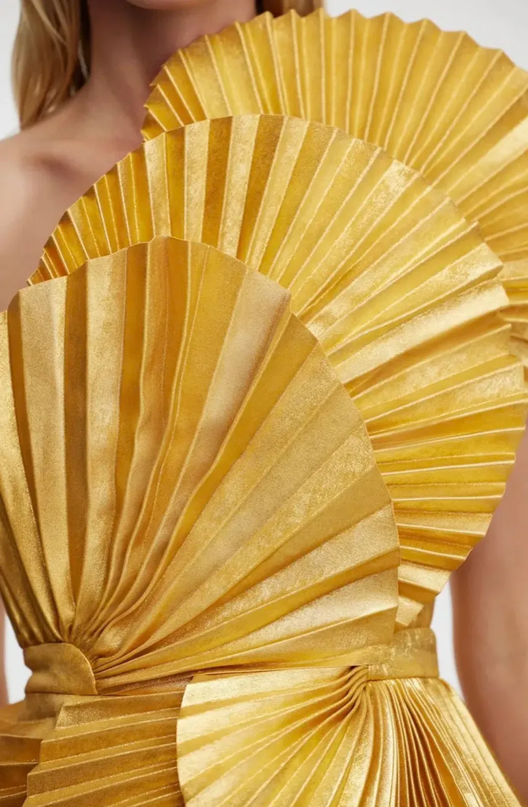 Acler Abbotsford Mini Dress in Honey Gold Metallic Size 12 for rent on The Volte - main image