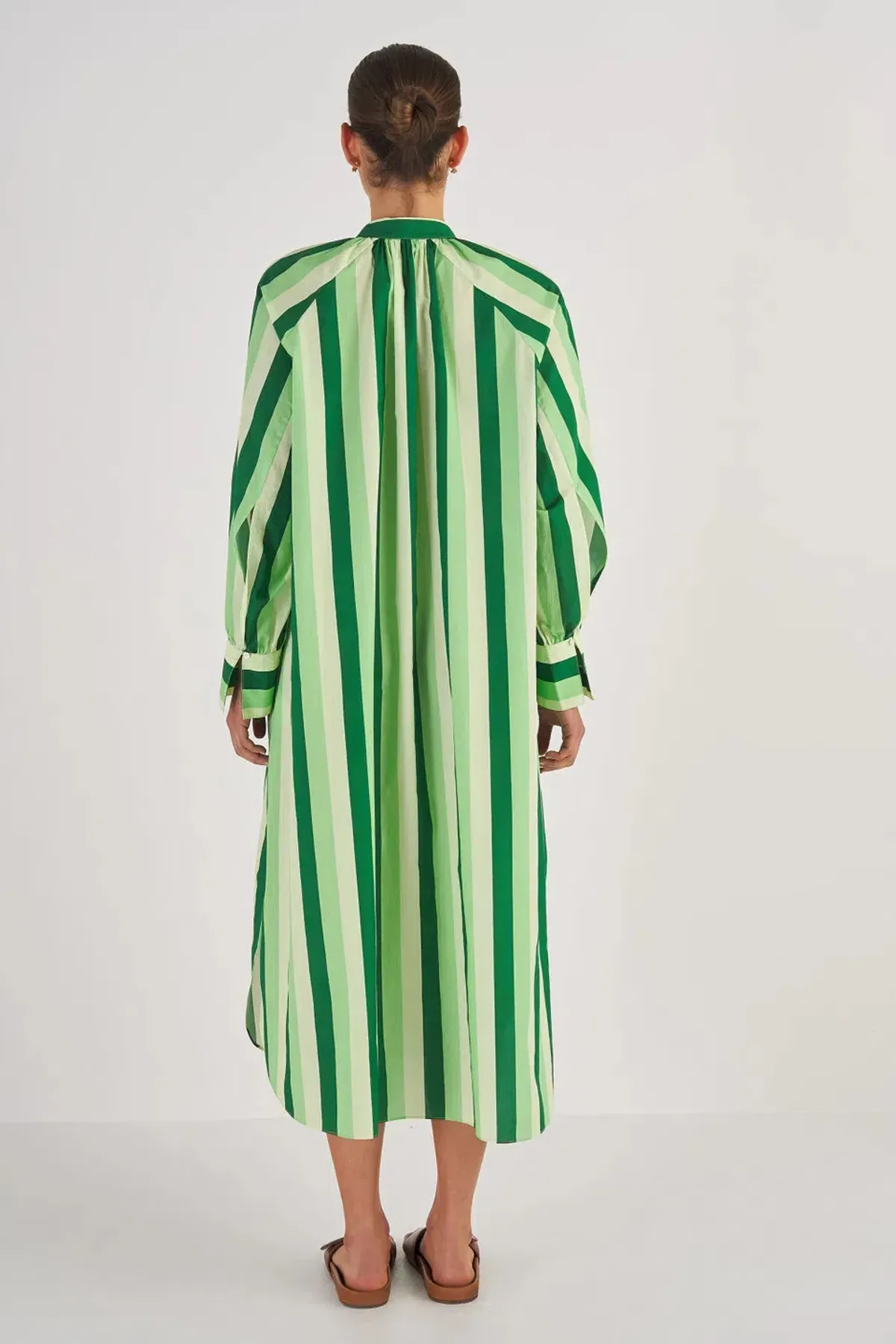 Oroton Multi Stripe Shirt Dress in Garden Size 12 fits 16 - Image 2