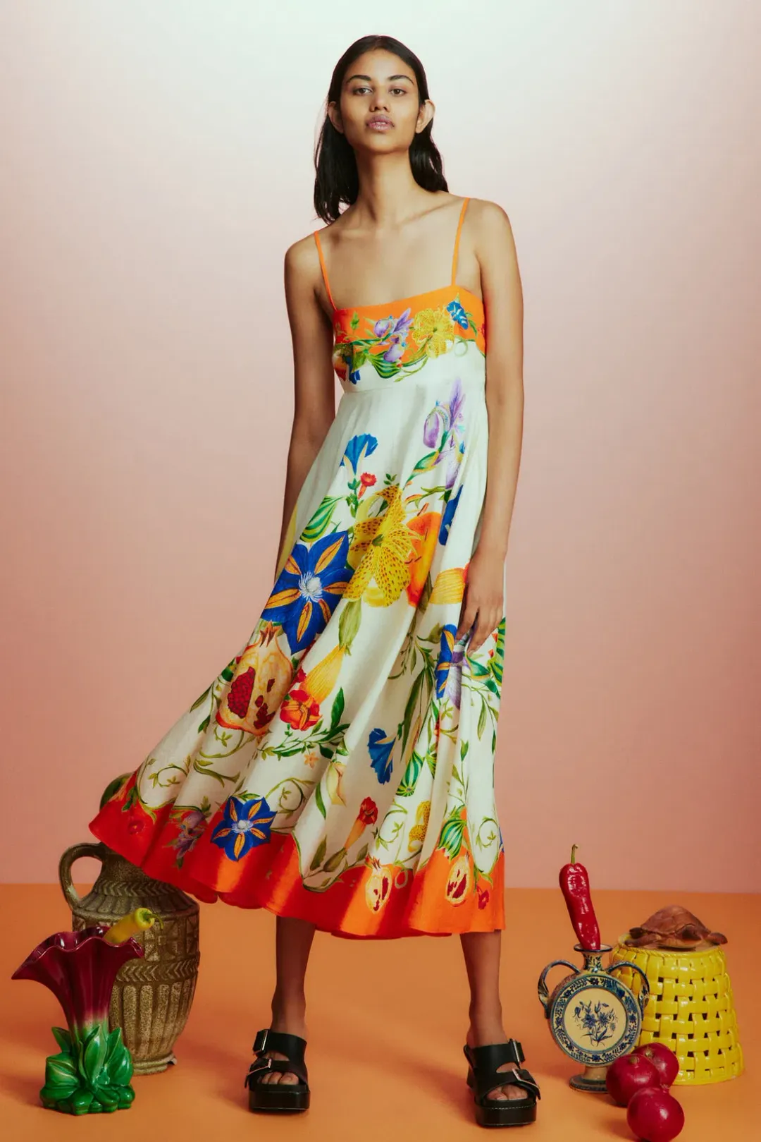 Alemais Flores Sundress Multi Size 16 for rent on The Volte - main image