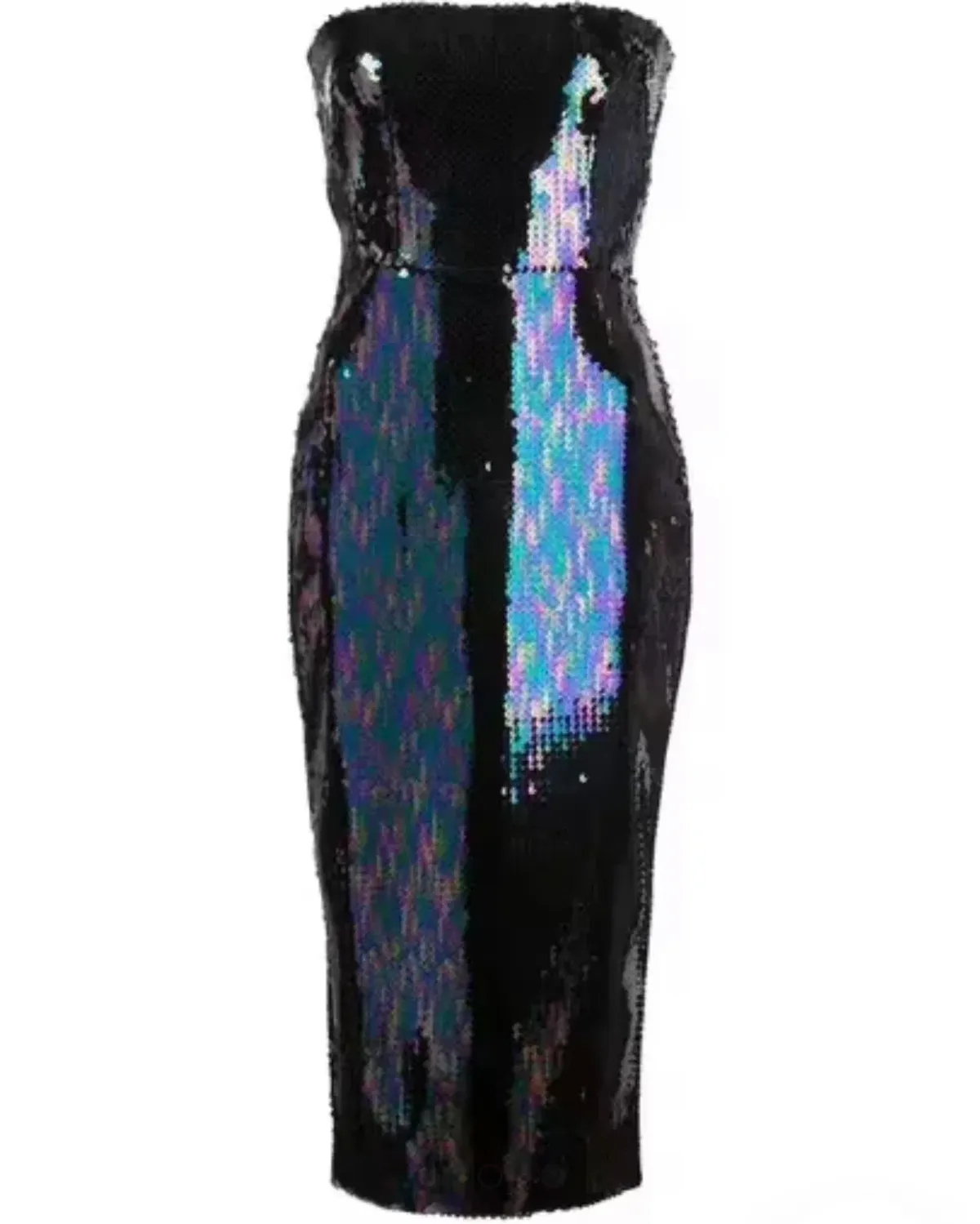 Alex Perry Mila Strapless Sequin Midi Dress Blue Size 8 - Image 2