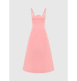 Leo Lin Odette Midi Dress in Strawberry Pink Size AU 6 for rent on The Volte - image 4