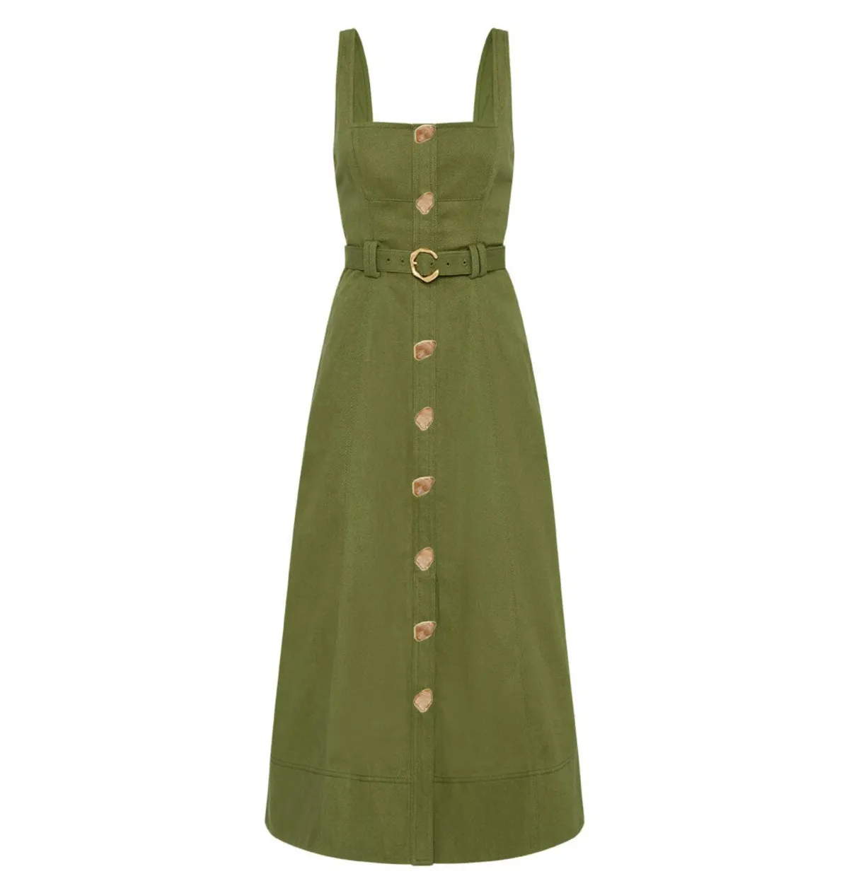 Aje Axle Utility Midi Dress in Palm Green Size AU 8 - Image 5