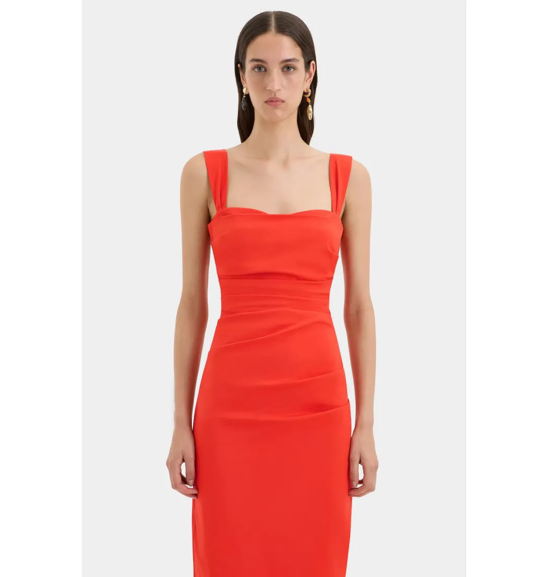 Sir the Label Dahlia Balconette Gown in Tangerine Red Size 2 / AU 10 for rent on The Volte - main image