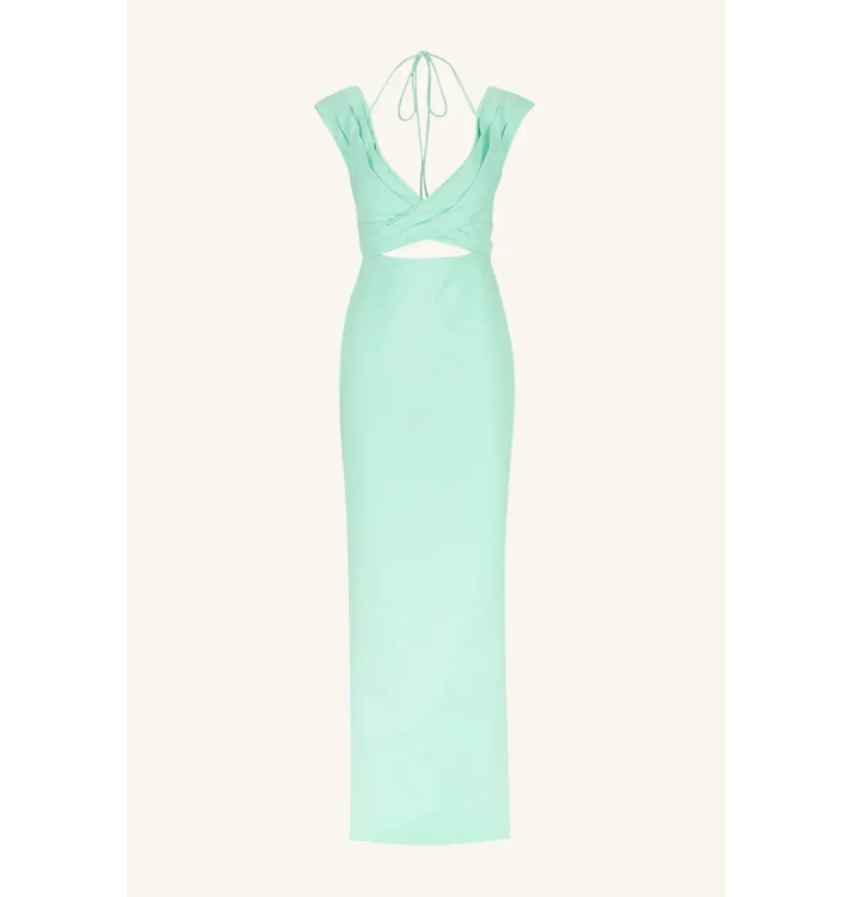 Shona Joy Lani plunged Cut Out Maxi Dress in Aqua Size AU 14 - Image 4
