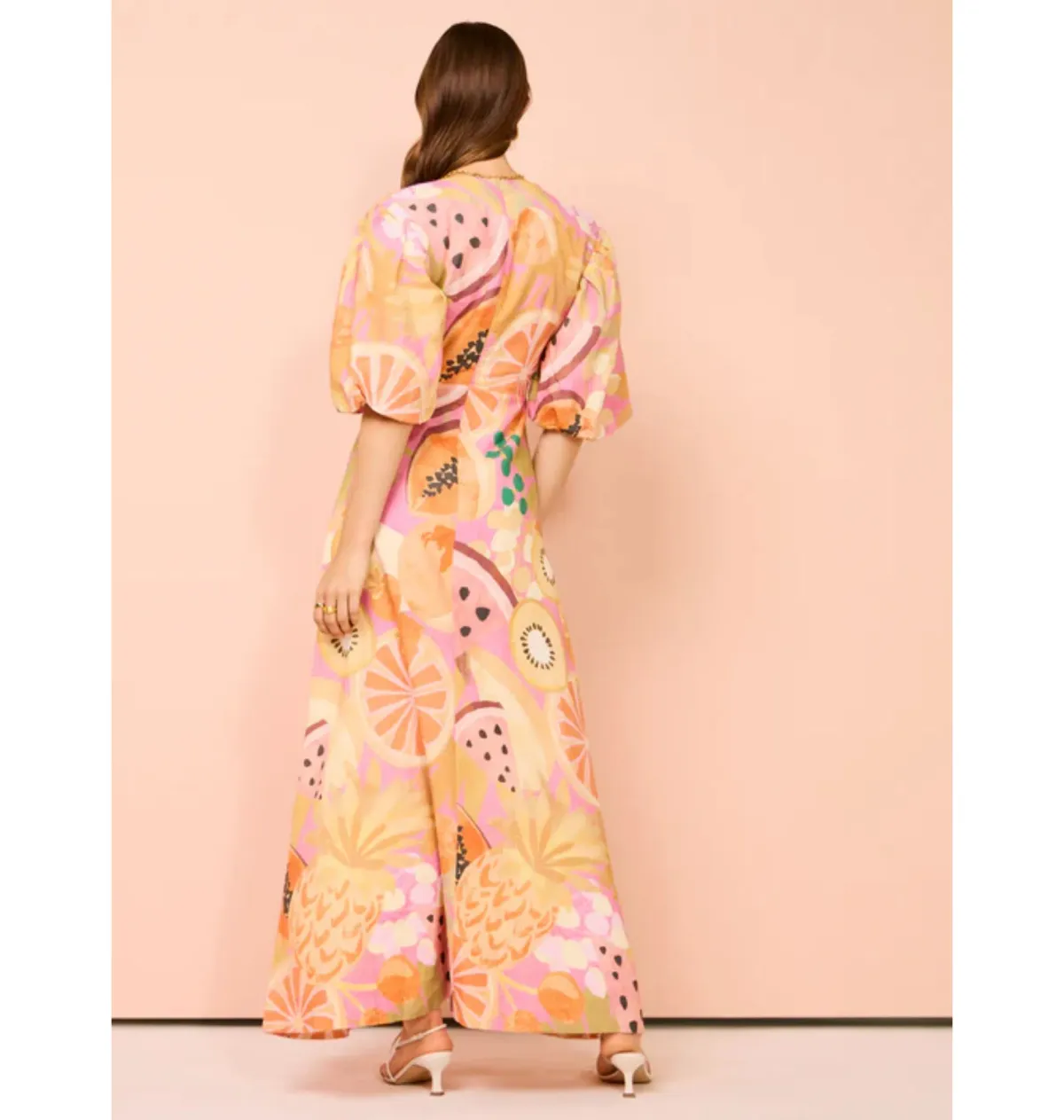 By Nicola Bolero Maxi Gathered Neckline Dress In Fruit Punch Size AU 10 - Image 3