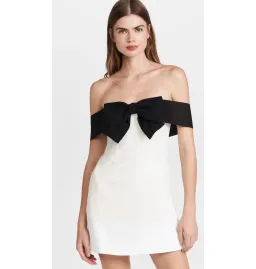 Self-Portrait Off-Shoulder Bow Mini Dress White Size AU 6 for rent on The Volte - image 3
