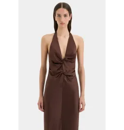 Sir The Label Como Twist Dress in Chocolate Size 3 / AU 12 for rent on The Volte - image 3