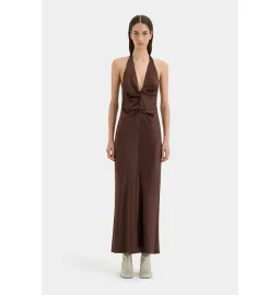 Sir The Label Como Twist Dress in Chocolate Size 3 / AU 12 for rent on The Volte - image 1