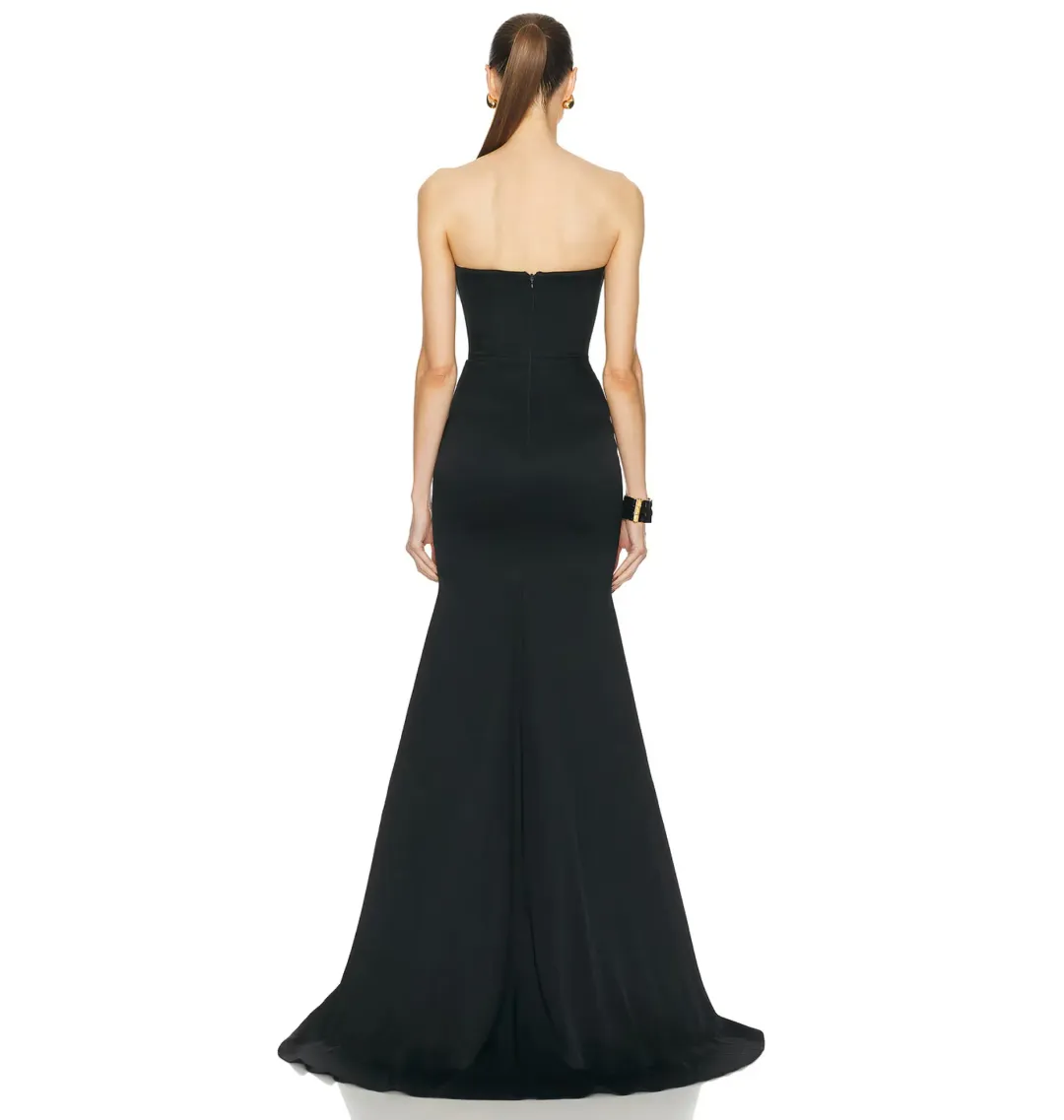 Alex Perry Strapless Sweetheart Drape Gown Black Size AU 8 for rent on The Volte - main image
