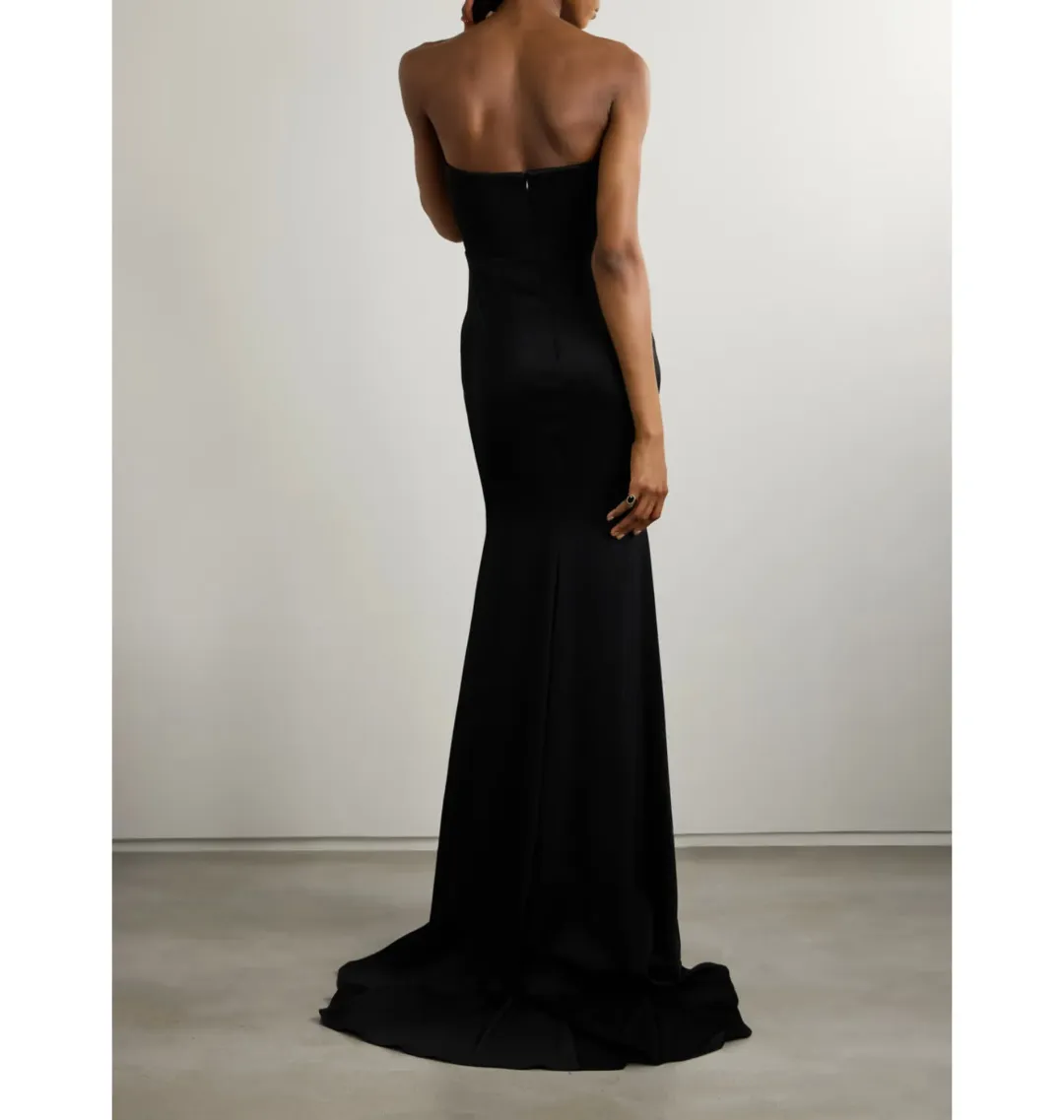 Alex Perry Strapless Sweetheart Drape Gown Black Size AU 8 for rent on The Volte - main image