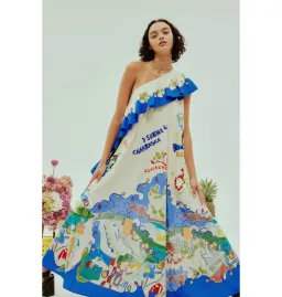 Alemais Nadia One Shoulder Ruffle Dress Multi Size AU 14 for rent on The Volte - image 4