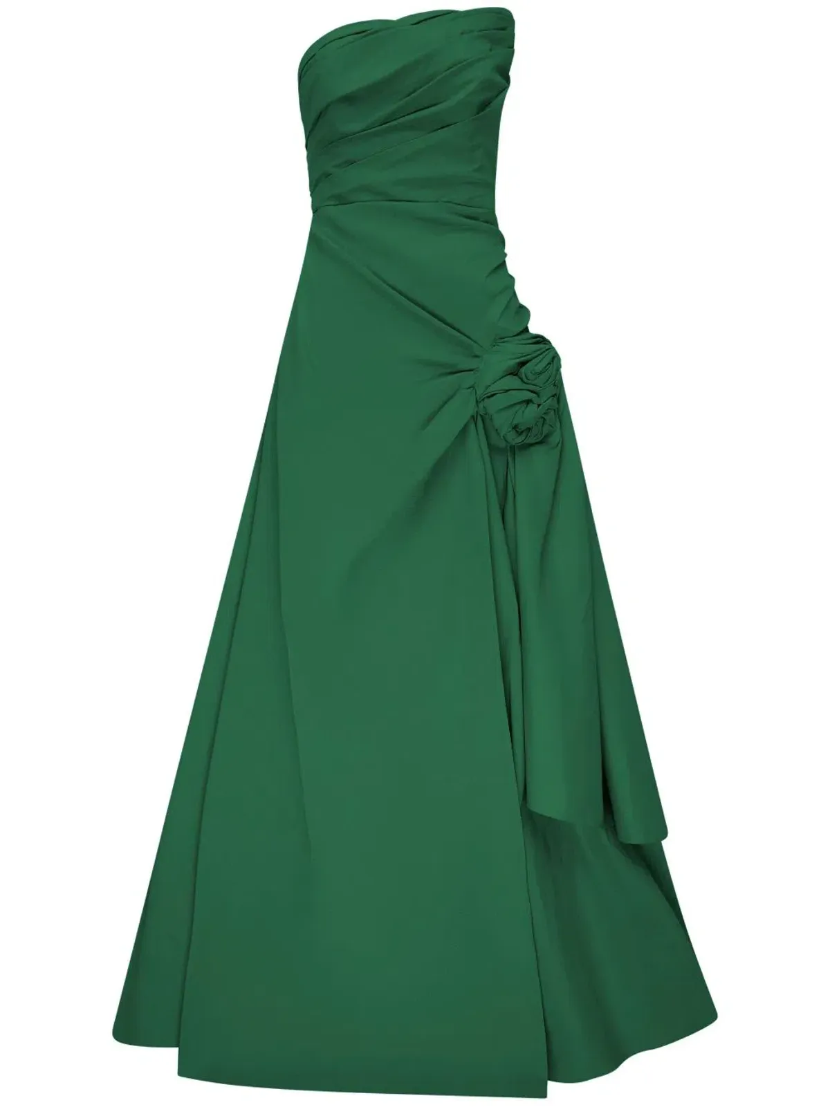 Rachel Gilbert Beki Strapless Taffeta Gown Emerald Size 14 for rent on The Volte - main image