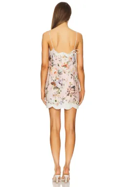 Zimmermann The Acacia Scallop Mini Dress in Pink Floral Size 0 / AU 8 for rent on The Volte - image 2