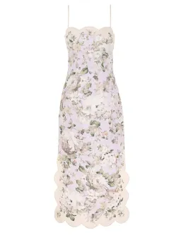 Zimmermann The Acacia Scallop Midi Dress in Lilac Floral Size 0/Au 8 for rent on The Volte - image 1