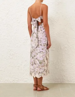 Zimmermann The Acacia Scallop Midi Dress in Lilac Floral Size 0/Au 8 for rent on The Volte - image 3